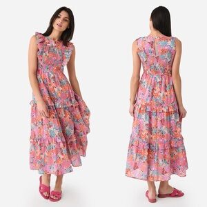 BANJANAN Women's Iris Dress in Bloomsbury Dawn